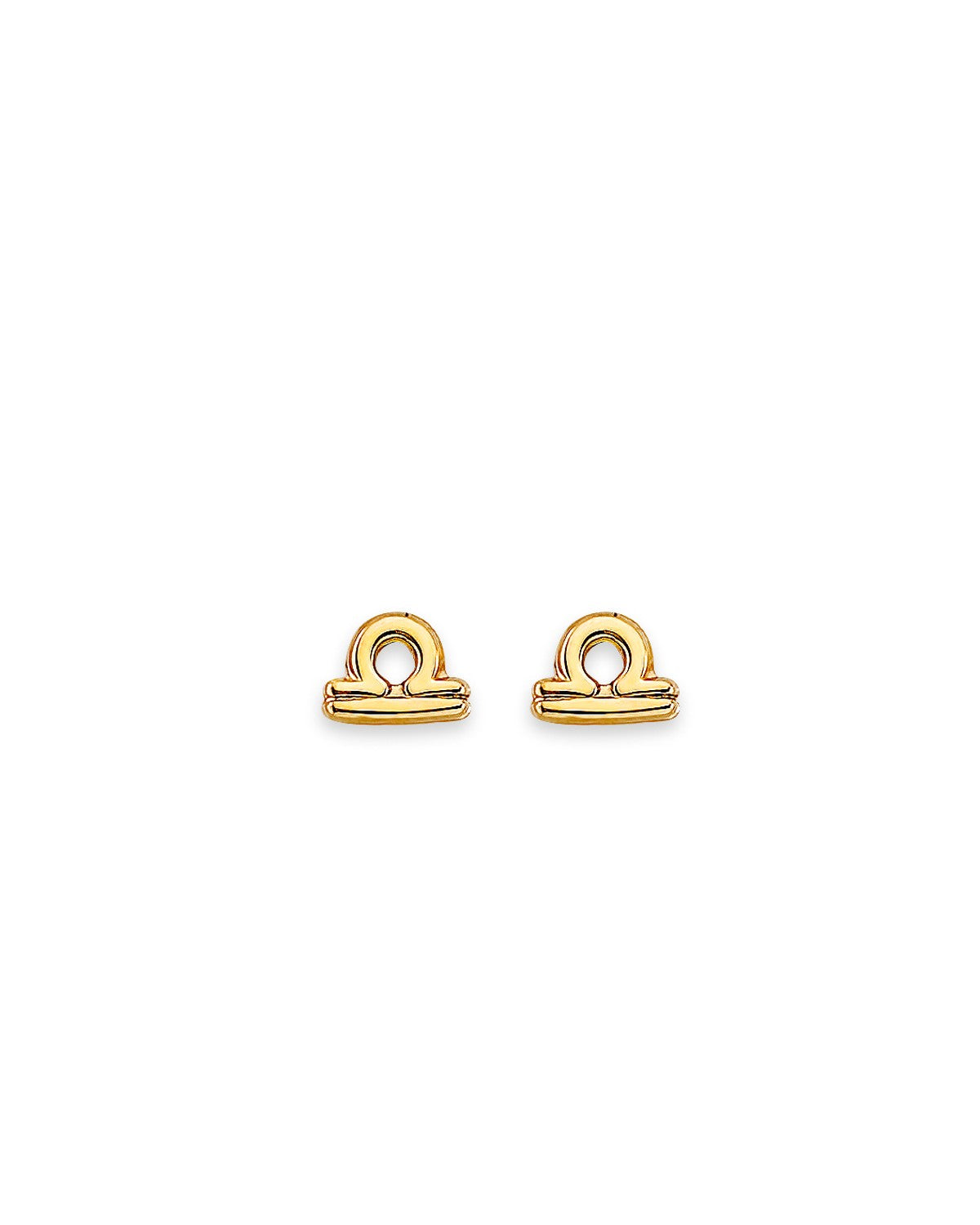14K Yellow Gold Zodiac-Libra Stud Earrings with Screw Back (ST-0881-LIBRA)