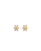 14K Yellow Gold Zodiac-Pisces Stud Earrings with Screw Back (ST-0881-PISCE)