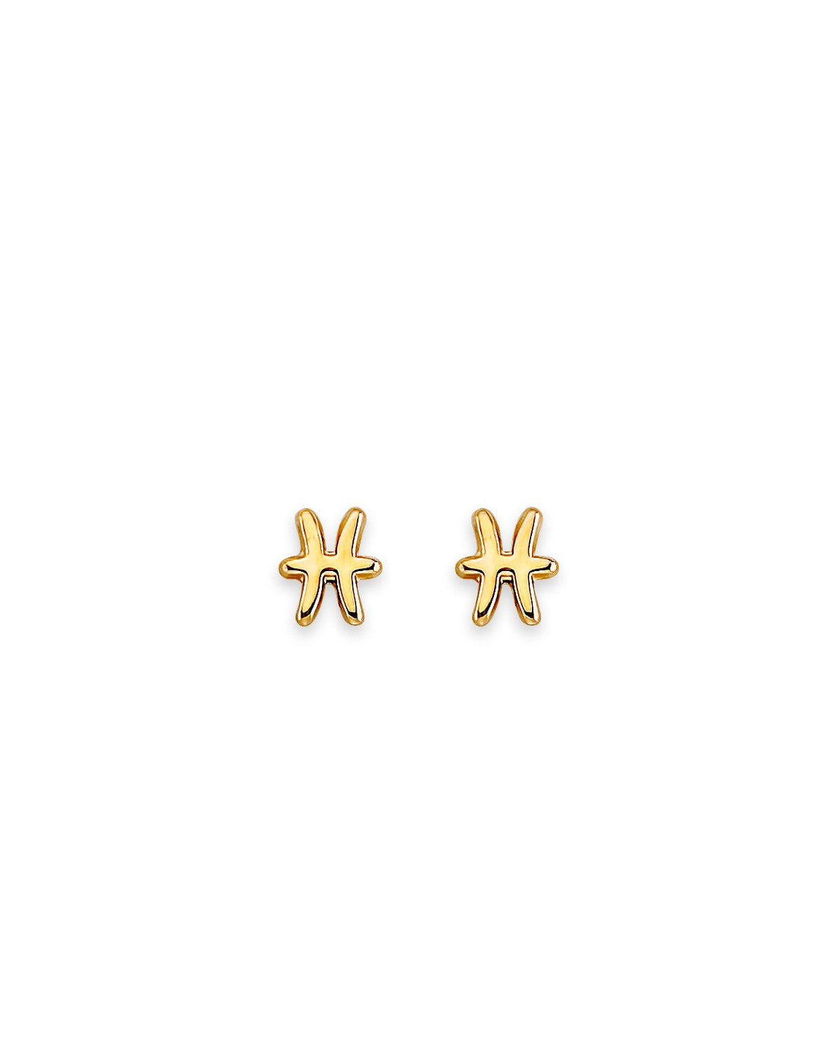 14K Yellow Gold Zodiac-Pisces Stud Earrings with Screw Back (ST-0881-PISCE)