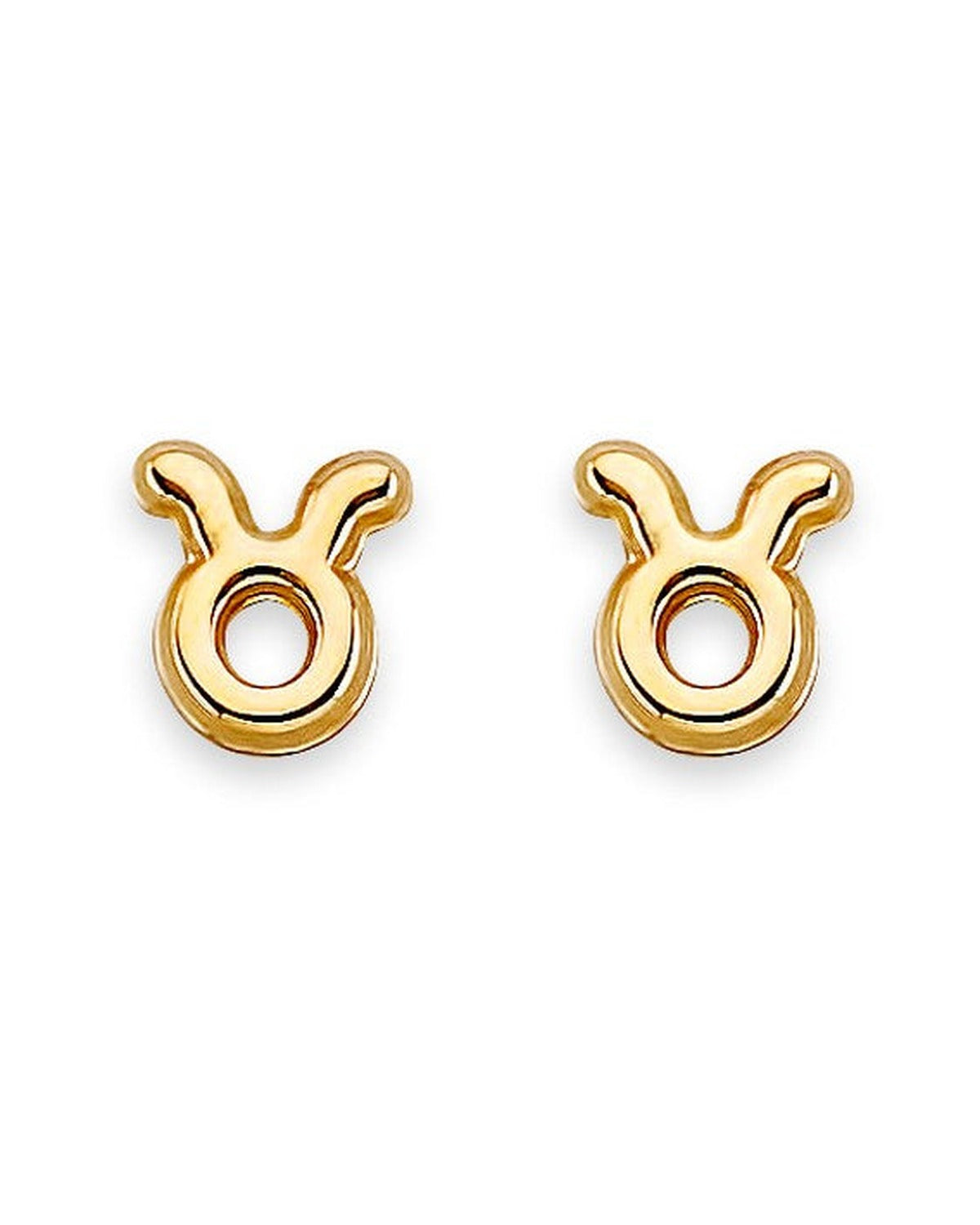 14K Yellow Gold Zodiac-Taurus Stud Earrings with Screw Back (ST-0881-TAURU)