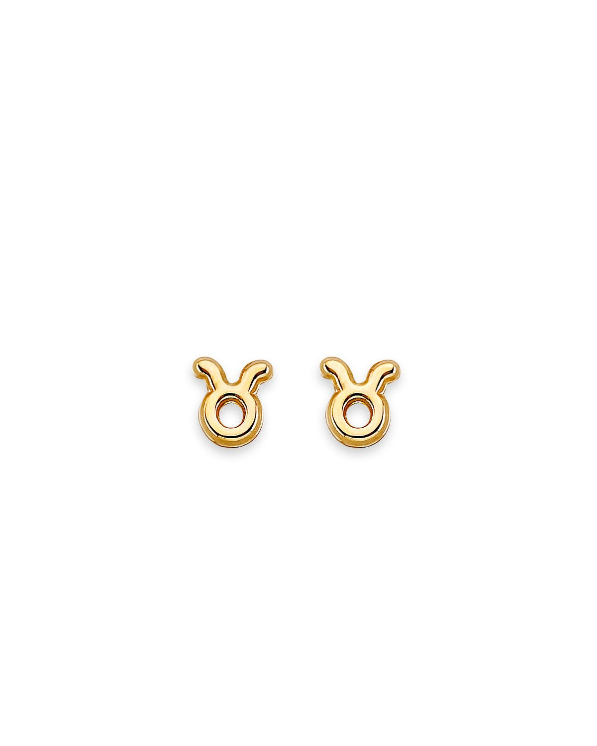 14K Yellow Gold Zodiac-Taurus Stud Earrings with Screw Back (ST-0881-TAURU)