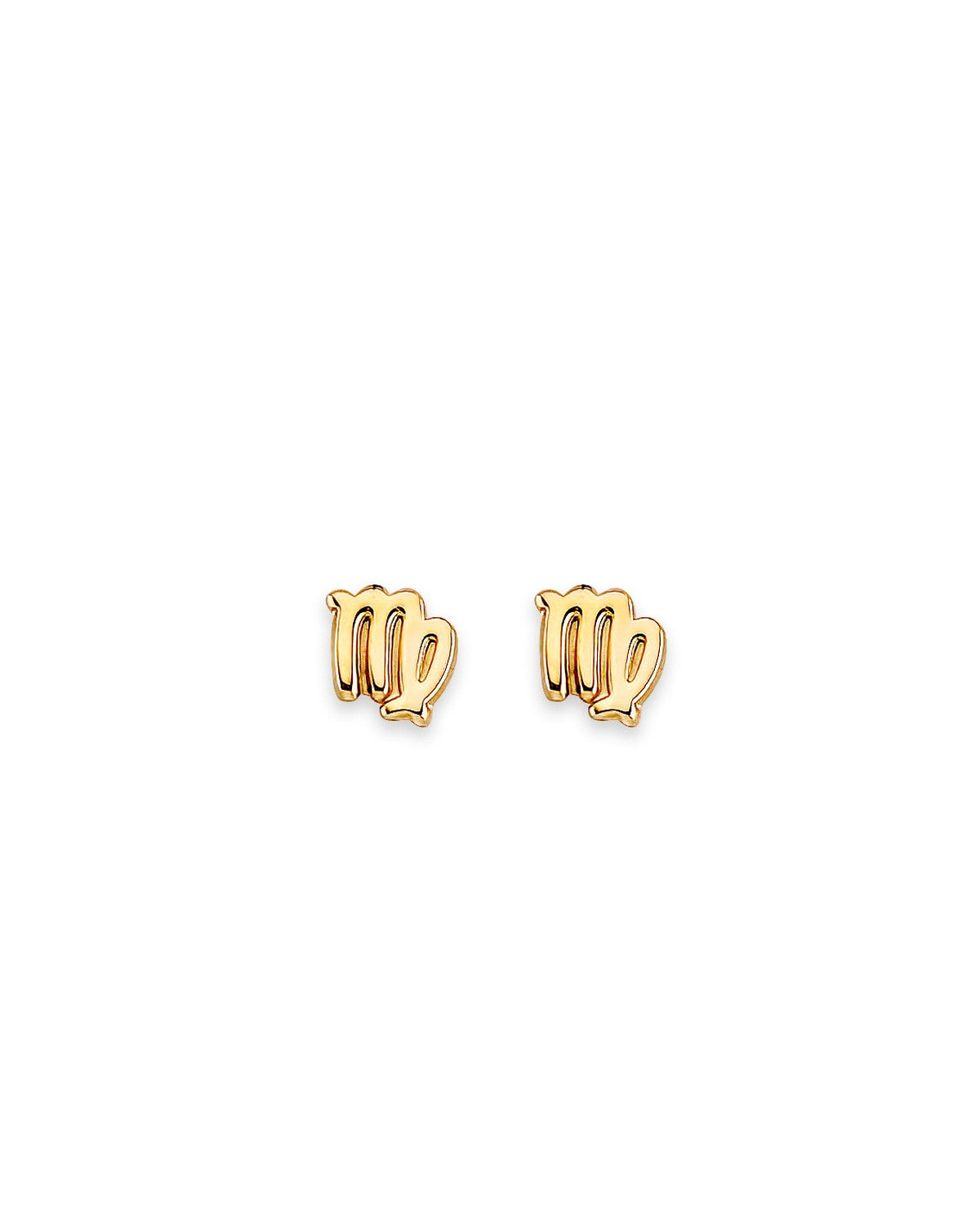 14K Yellow Gold Zodiac-Virgo Stud Earrings with Screw Back (ST-0881-VIRGO)