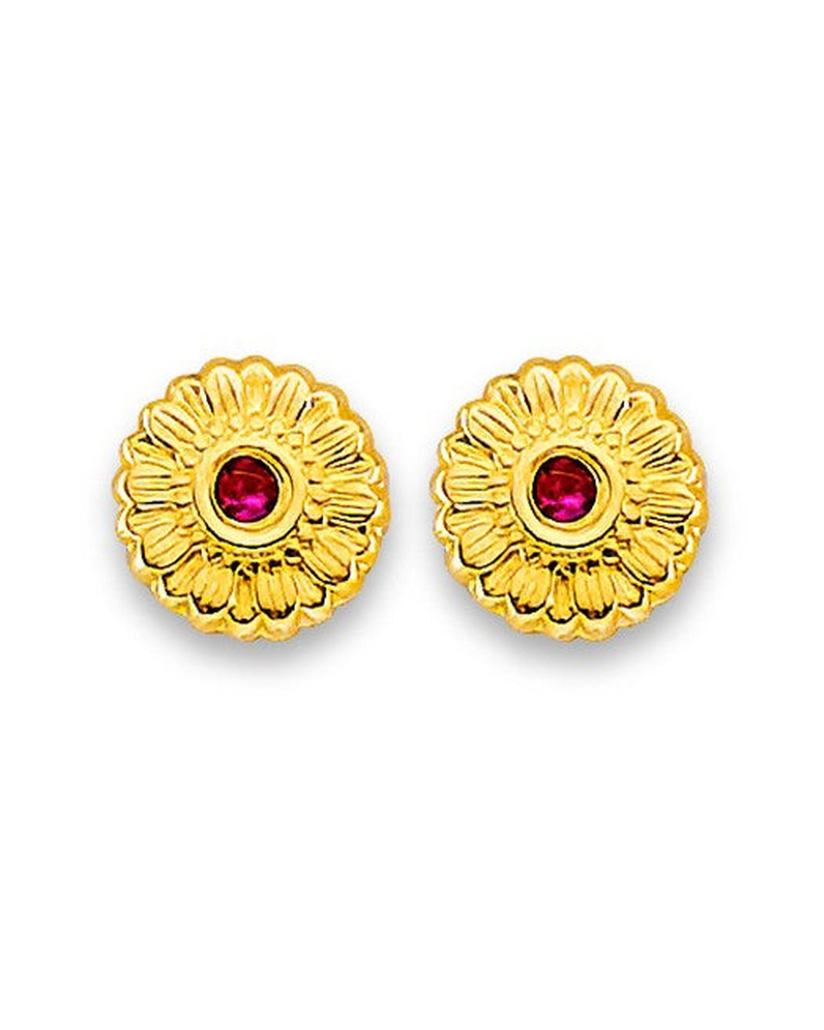 14K Yellow Gold CZ Stud Earrings with Screw Back (ST-0885)