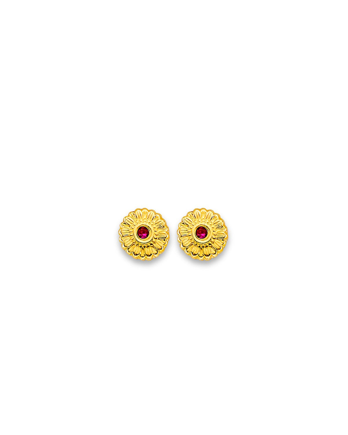 14K Yellow Gold CZ Stud Earrings with Screw Back (ST-0885)