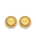 14K Yellow Gold Round Stud Earrings with Screw Back (ST-0887)