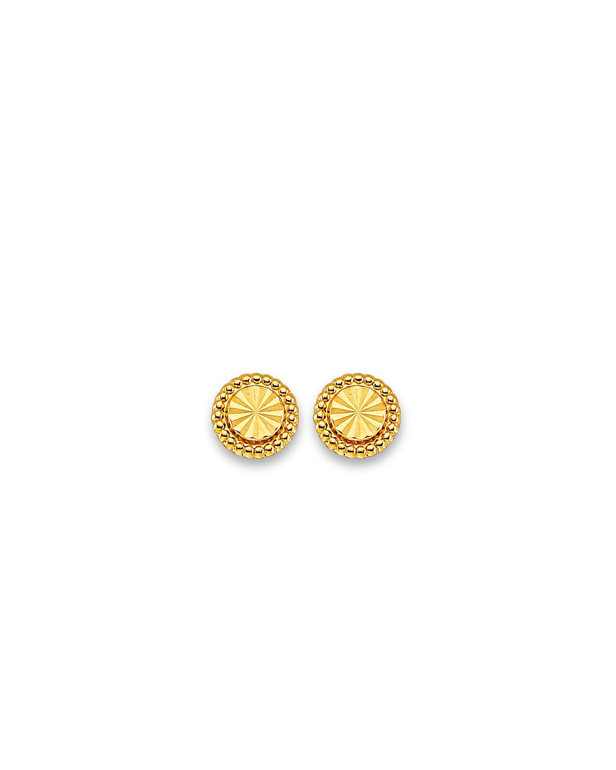 14K Yellow Gold Round Stud Earrings with Screw Back (ST-0887)