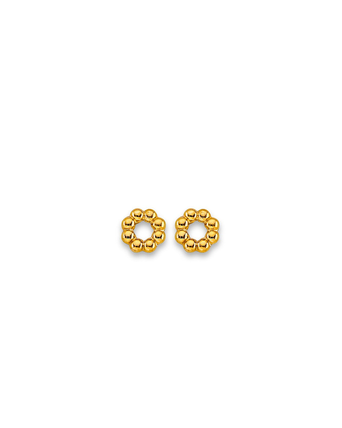 14K Yellow Gold Round Stud Earrings with Screw Back (ST-0888)