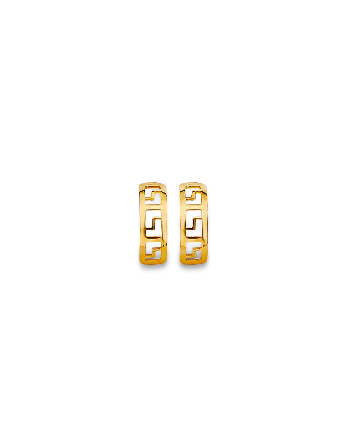 14K Yellow Gold Greek Design Stud Earrings with Screw Back (ST-0893)