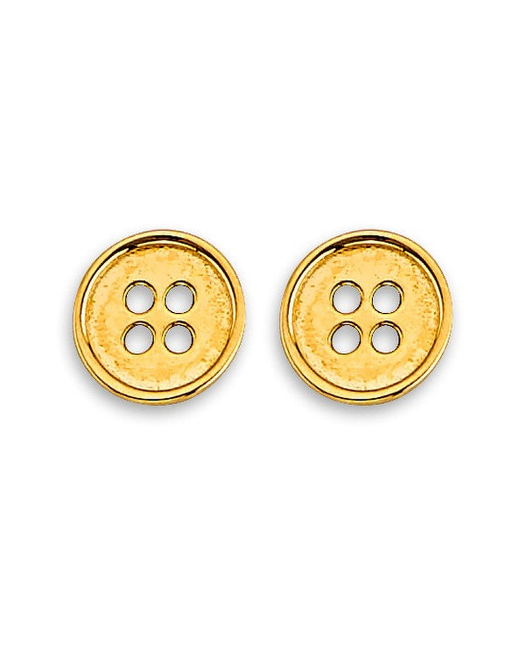 14K Yellow Gold Button Stud Earrings with Screw Back (ST-0897)