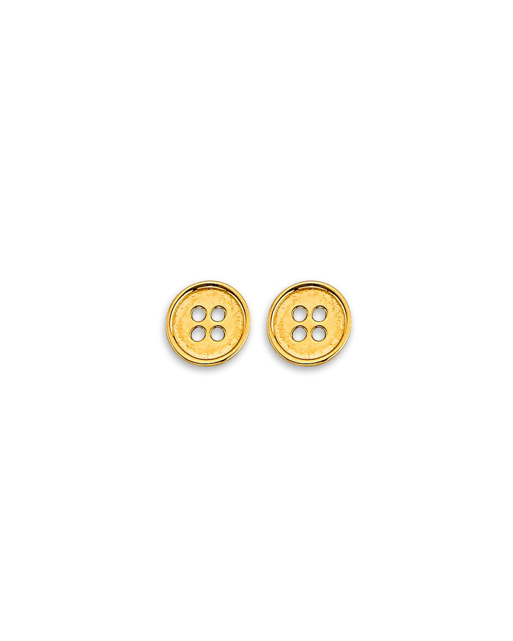 14K Yellow Gold Button Stud Earrings with Screw Back (ST-0897)
