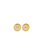 14K Yellow Gold Button Stud Earrings with Screw Back (ST-0897)
