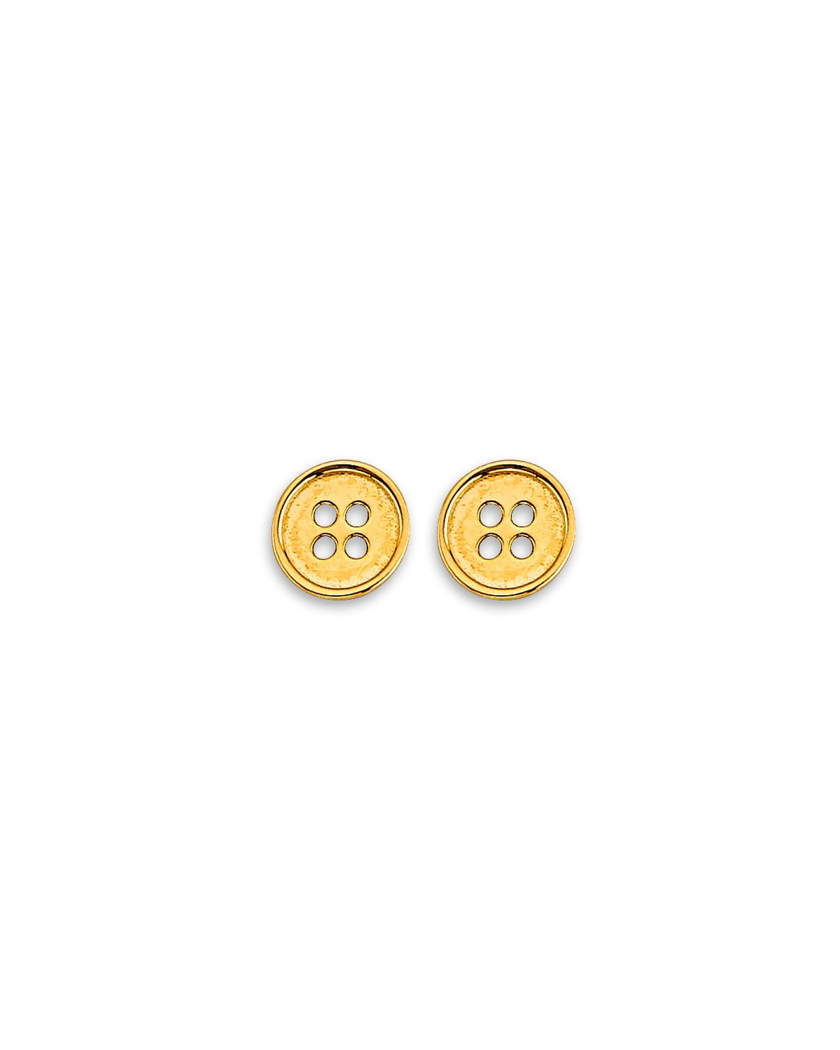 14K Yellow Gold Button Stud Earrings with Screw Back (ST-0897)