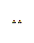 14K Yellow Gold CZ Stud Earrings with Screw Back (ST-0898)
