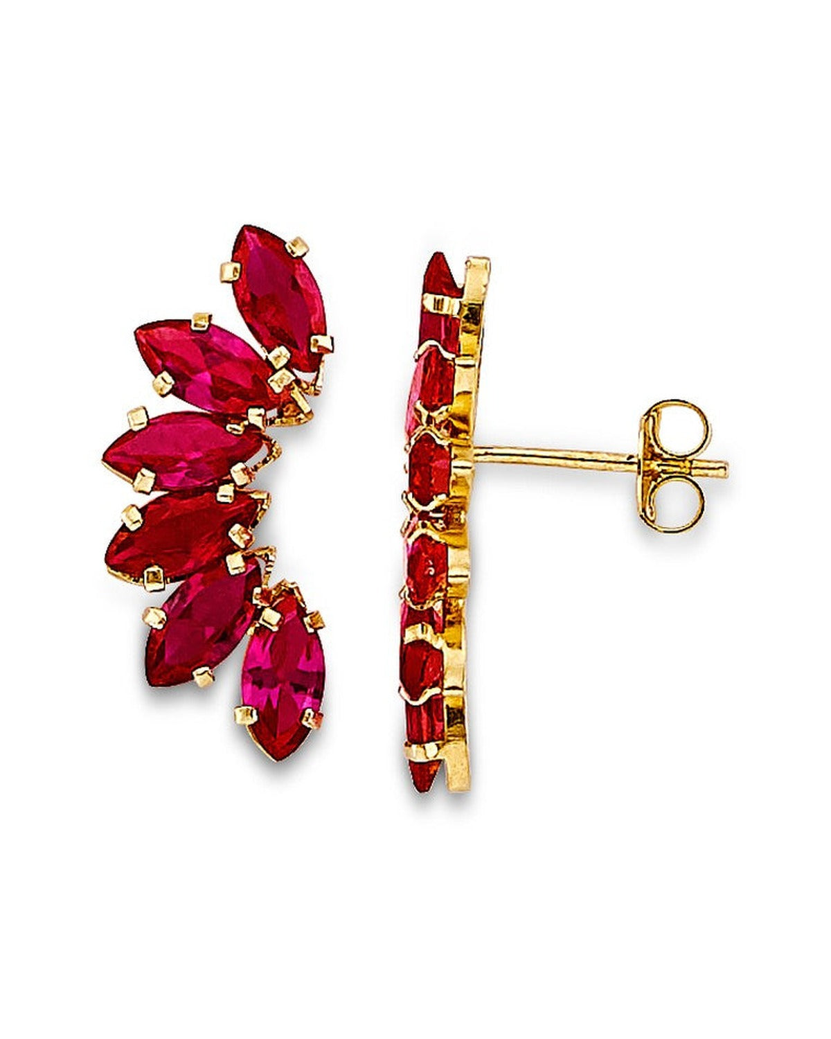 14K Yellow Gold CZ Push Back Stud Earrings (ST-0903)