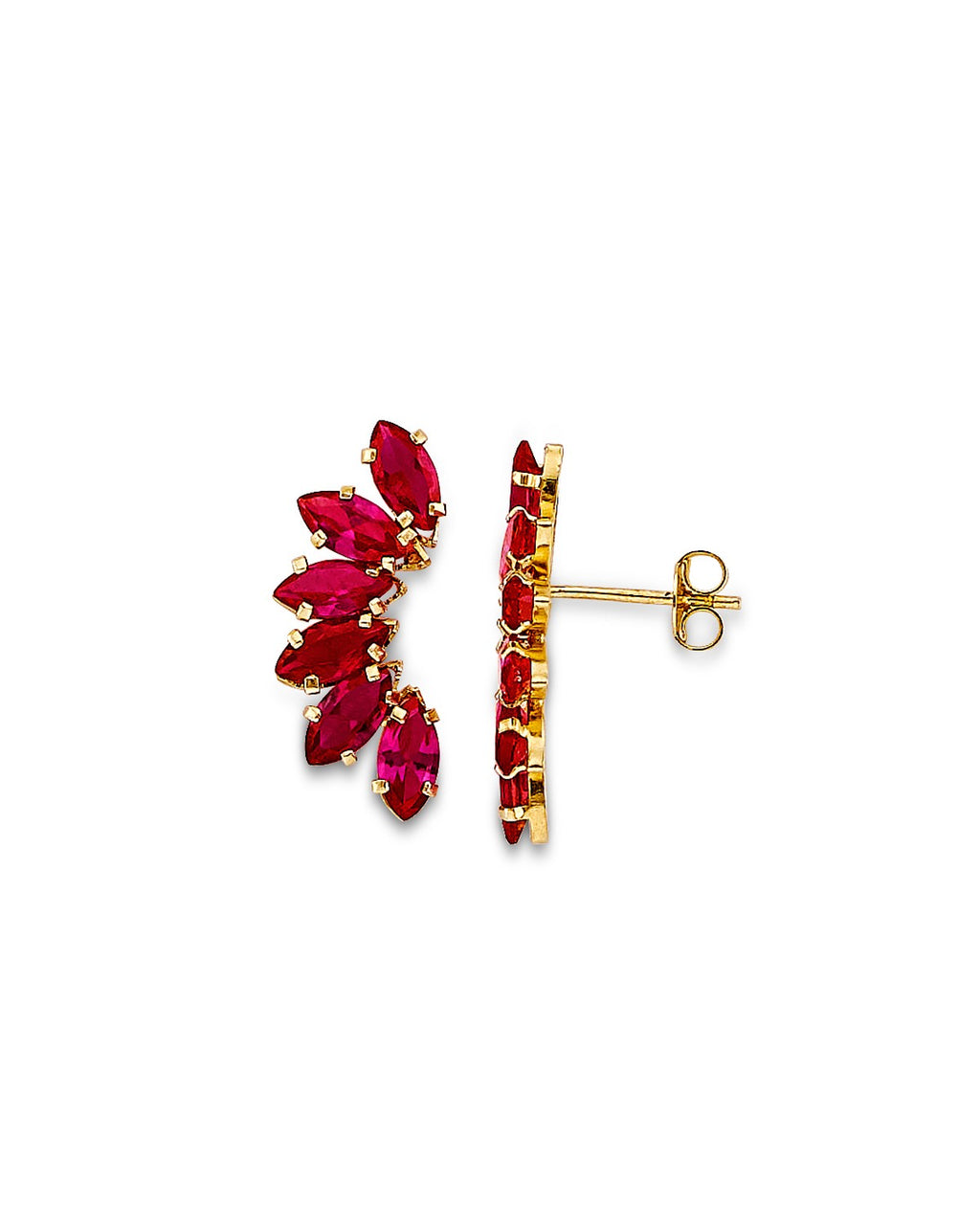 14K Yellow Gold CZ Push Back Stud Earrings (ST-0903)
