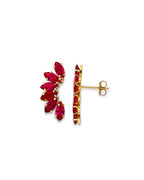 14K Yellow Gold CZ Push Back Stud Earrings (ST-0903)