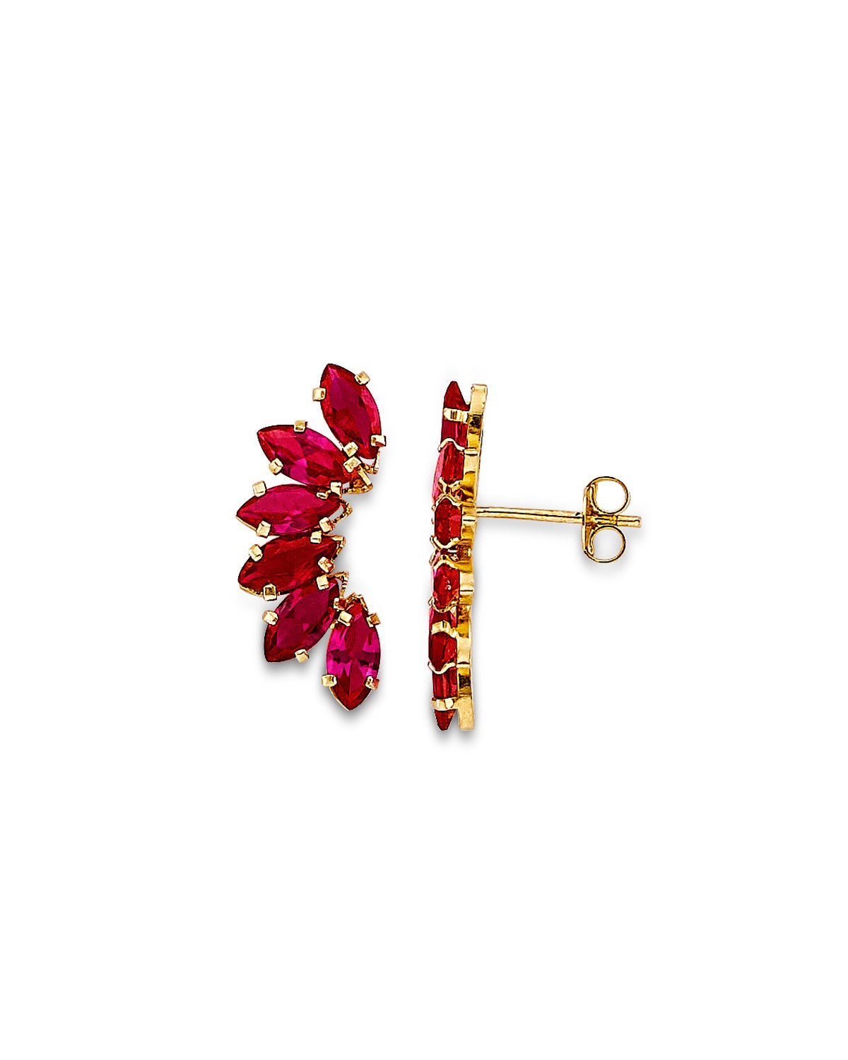 14K Yellow Gold CZ Push Back Stud Earrings (ST-0903)