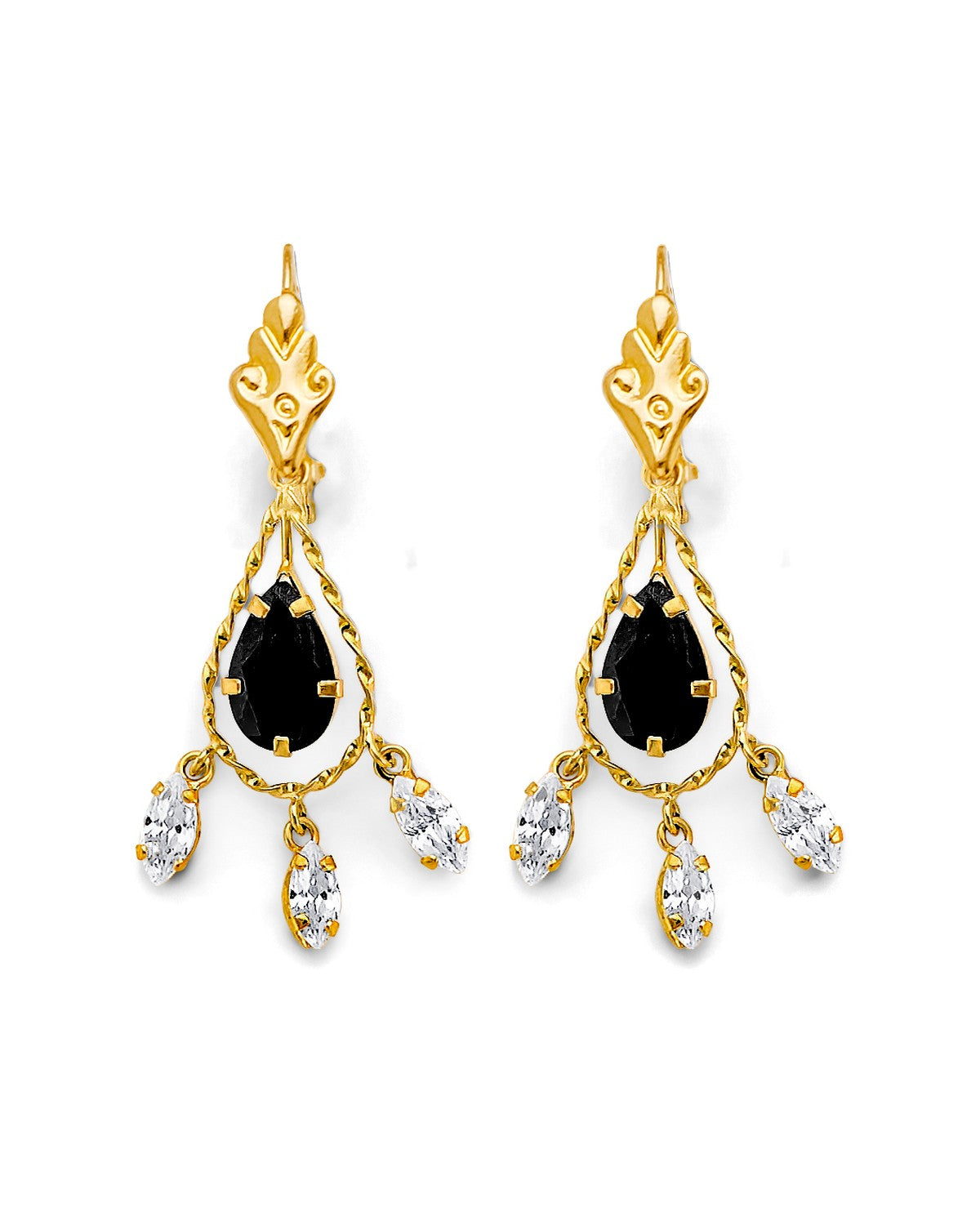 14K Yellow Gold Chandelier Stud Earrings (ST-0906)