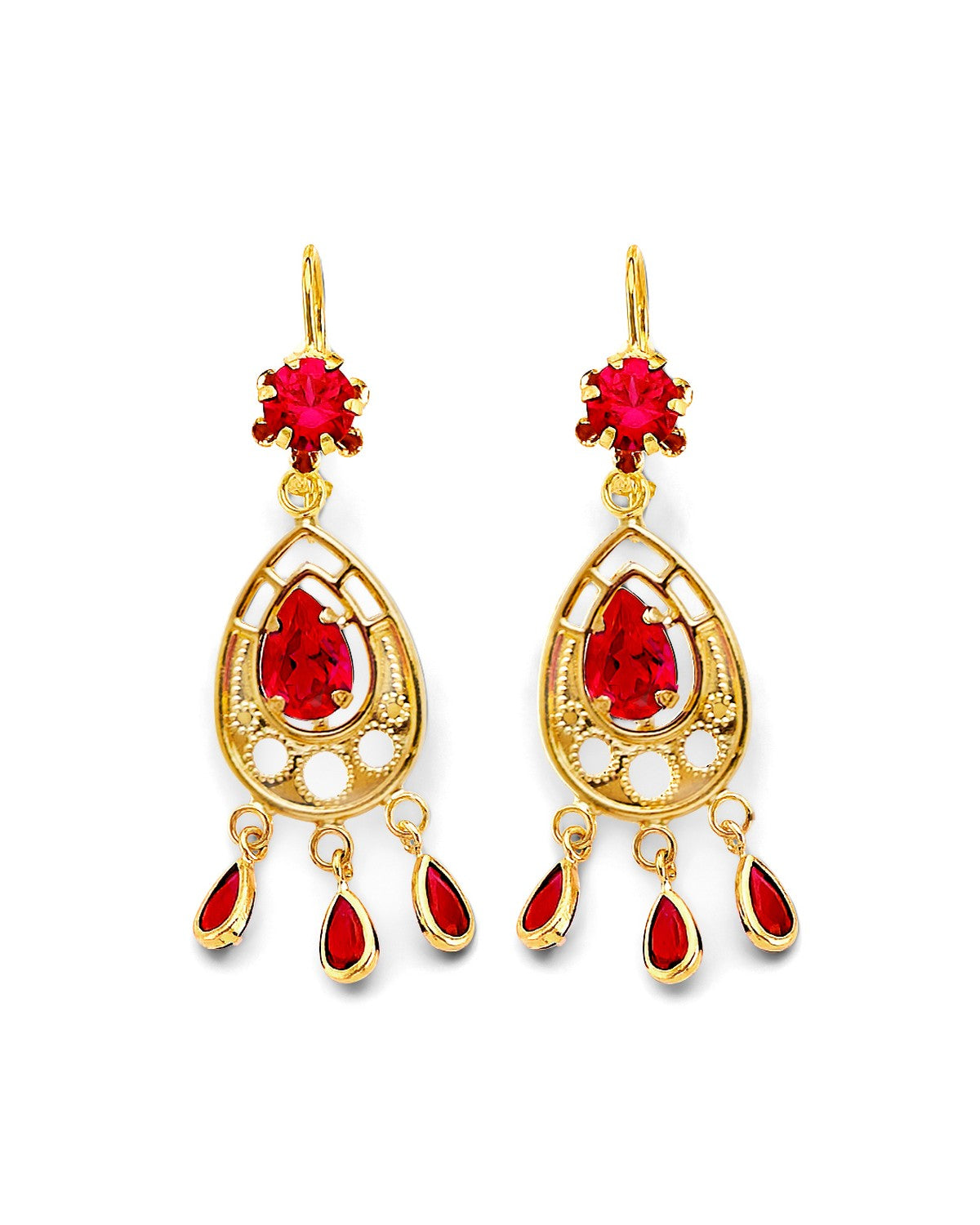 14K Yellow Gold Chandelier Stud Earring (ST-0907)