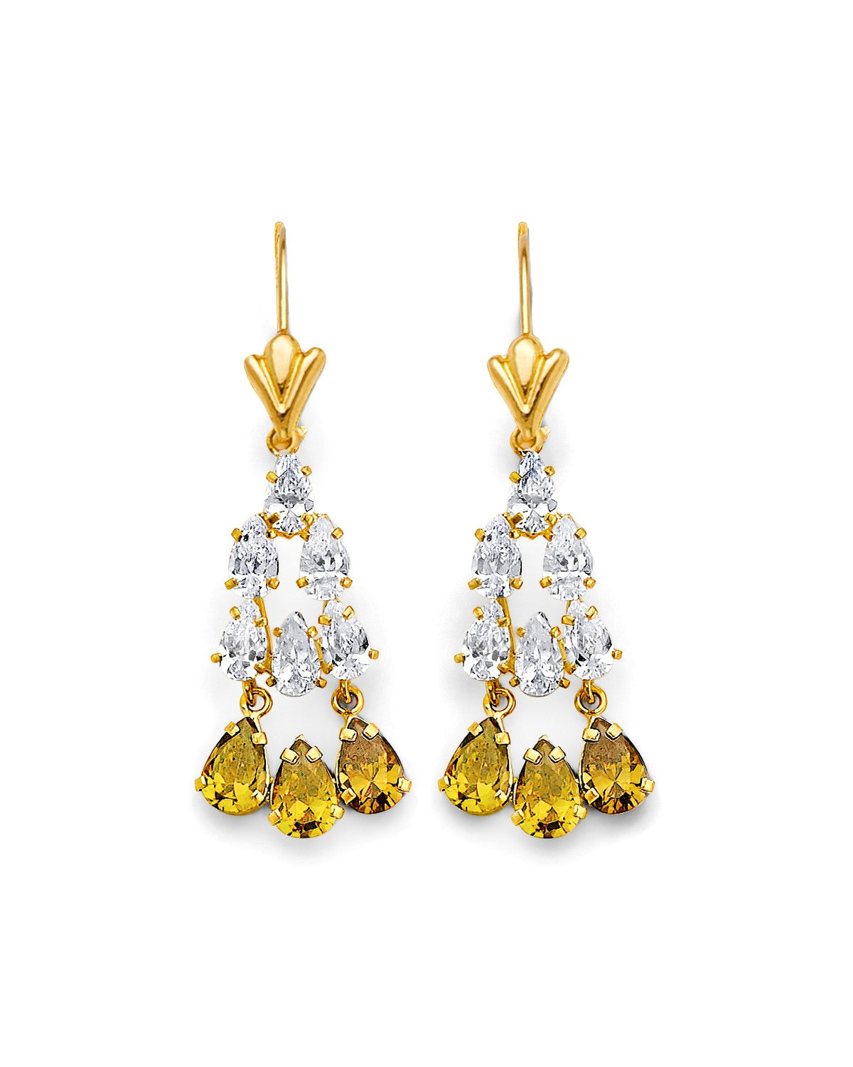 14K Yellow Gold Chandelier Stud Earring (ST-0908)