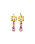 14K Yellow Gold CZ Wire Hook Stud Earrings (ST-0909)