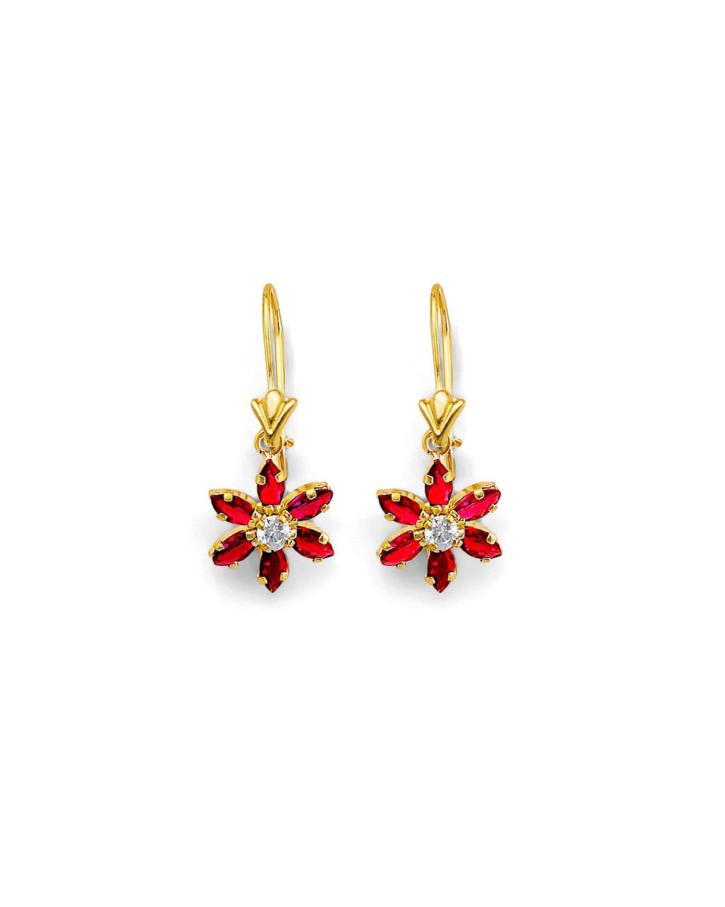 14K Yellow Gold CZ wire Hook Stud Earrings (ST-0911)