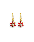 14K Yellow Gold CZ wire Hook Stud Earrings (ST-0911)