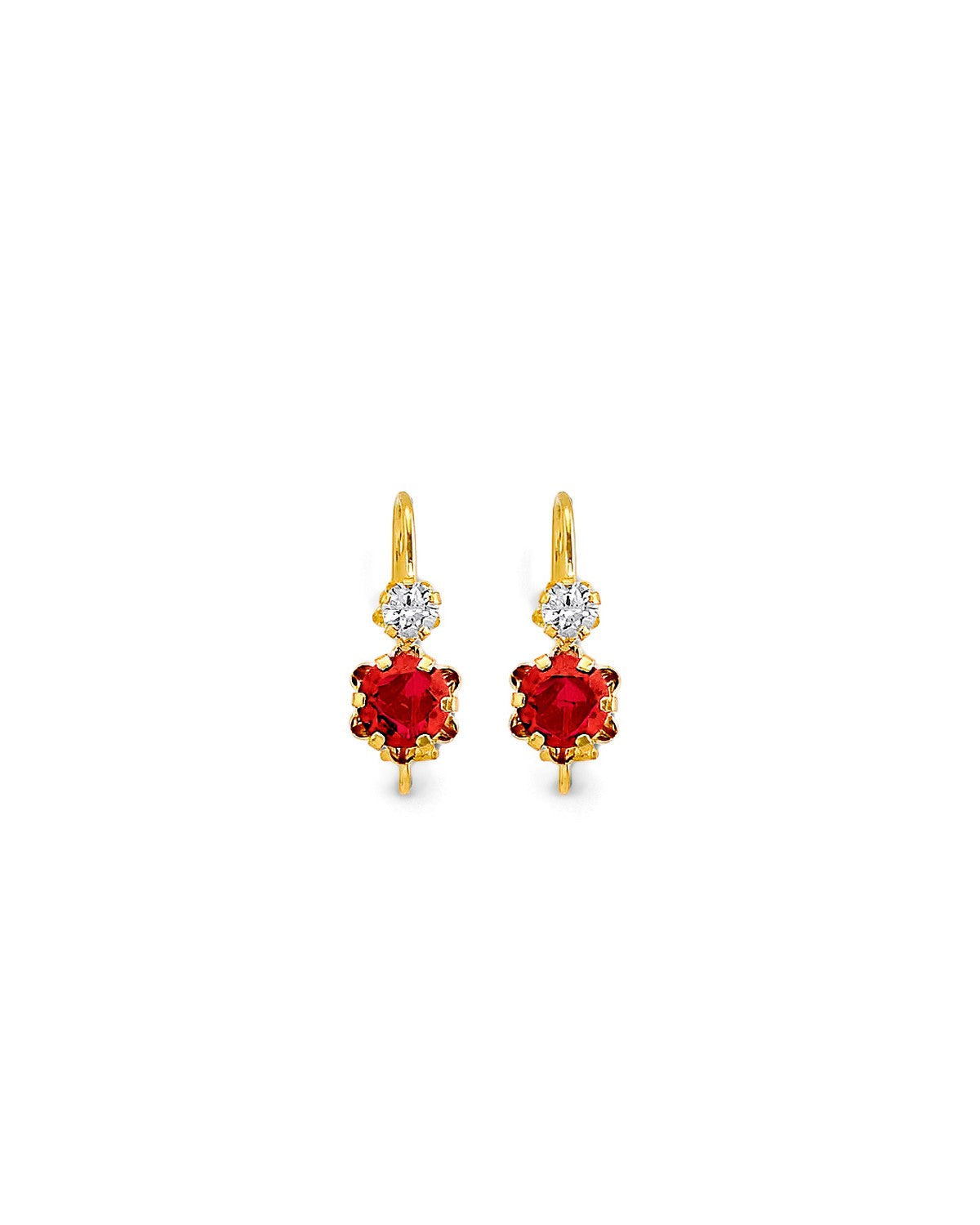 14K Yellow Gold CZ wire Hook Stud Earrings (ST-0912)