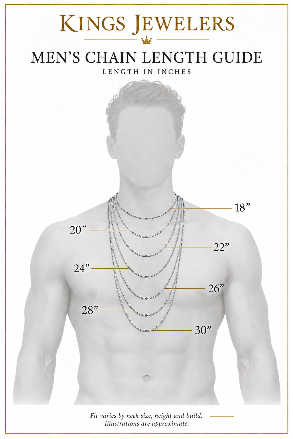 Kings Chain Length Guide Silver